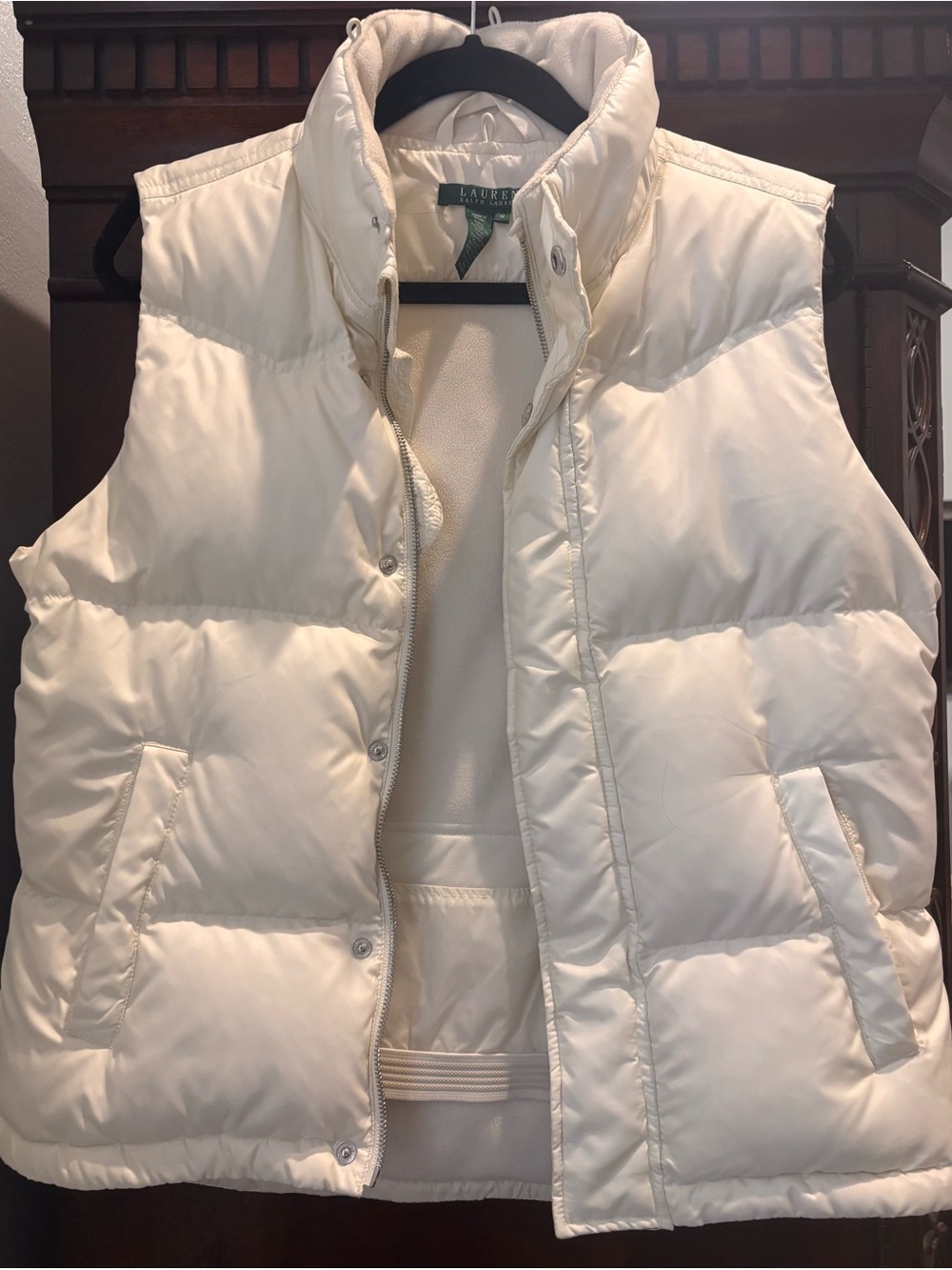 Ralph Lauren Cream Puffer Vest